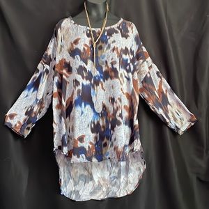 Tribal Top pull over blouse long sleeve Sz XXL